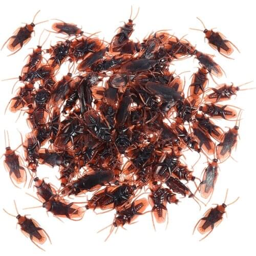 150pcs Funny Roaches Fake Roach Simulation Cockroaches Prank Novelty Plastic Cockroach Bugs Look Real for Halloween Party