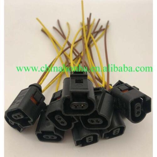 1J0973702 Electrical Harness 2 Pin Connector Plug Wiring for A4 A6 A8 Q5 Q7 2004-2009 1J0 973 702 with wire or without wire