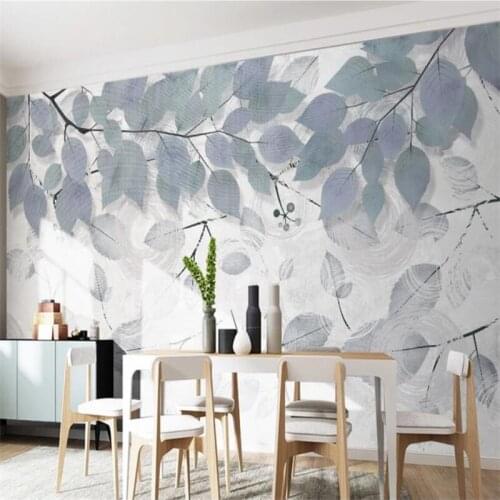 Beibehang papel de parede Custom wallpaper 3d photo mural Nordic modern minimalist branches leaves line TV background wall paper