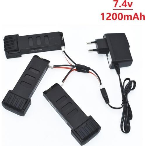 7.4V 1200mah Lipo Battery + Charger for E511 E511S folding RC Quadcopter Spare Parts Remote Control Helicopter Lithium Battery