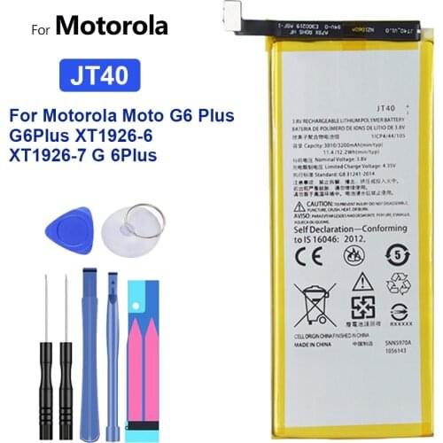 Battery 3200mAh For Motorola Moto G6 Plus G6Plus XT1926-6 XT1926-7 G 6Plus Bateria