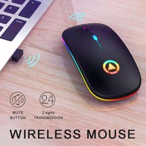 Wireless Raton Usb Mouse Rgb Rechargeable Mouse Wireless Computer Mouse Led Gaming Office Mouse Laptop Accessories
