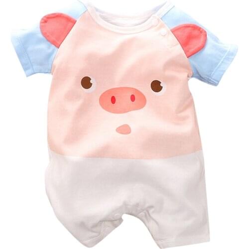 Cute Print Baby Kids Rompers Summer Newborn Infant Baby Girls Boys 3D Pig Print Romper Jumpsuits Playsuit Kids Outfuts New