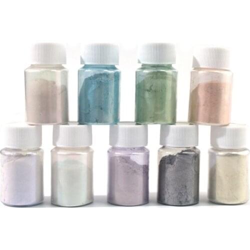 9 Colors Mica Powder Pigment Pure Pearl Epoxy Resin For Lip Gloss Nail Art Resin DIY UV Crystal Epoxy Filling Dropshipping