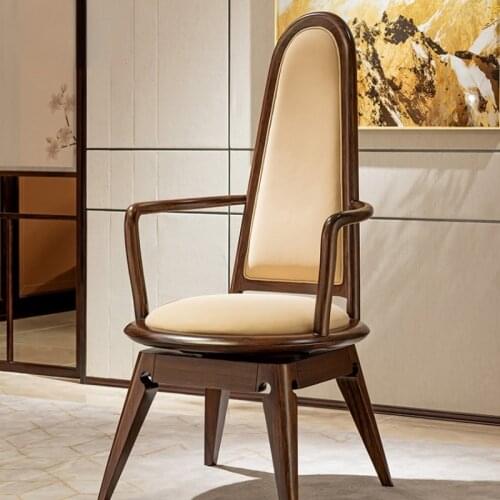 GY Accomplished Modern Minimalist Balcony Chair New Chinese Style Study Chair Ugyen Wood Lounge Chair Solid Wood Computer Chair