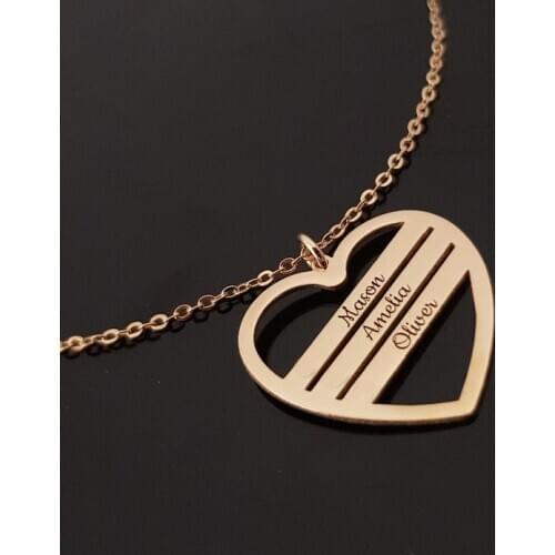 Personalised Heart Custom Name Necklaces For Women Nameplated Jewelry Stainless Steel Couple Family Letter Necklace BFF Gifts