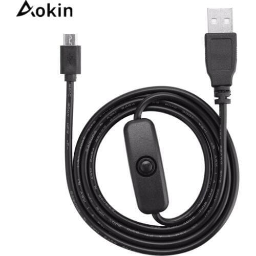 Aokin For Raspberry Pi Micro USB Cable With ON / OFF Switch USB TO DC Power Cable For Raspberry Pi 3/2/B/B+/Zero W
