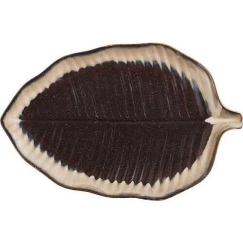 Ceramic Plate Restaurant Pastry Sushi Plate Leaf Shape Decoration Irregular Porcelain Plate Household Kitchen Tableware Dishes