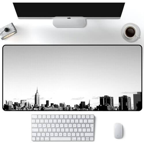 City Black and white Mouse Pad Anime Large Solid Color Pads landscape MousePad 900x400mm Gaming Accessories office desk mat