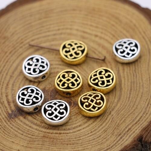 15PCS Gold Color Round Flower Loose Spacer Beads for Jewelry Making Bracelet DIY Necklace Handmade Craft