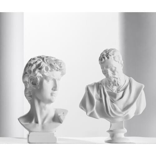 7cm Nordic Style Mini Gypsum Bust Portraits Drawing Practice Crafts Sculpture Greek Mythology Figurine Plaster Bust Statue