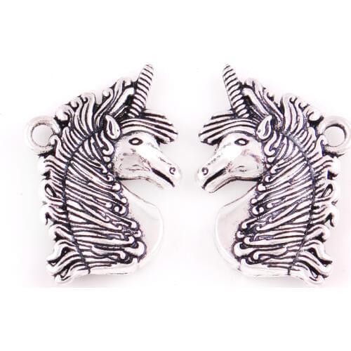 Trendy antique silver plated unicorn jewelry unicorn pendant Medieval Unicorn Magick Love Amulet