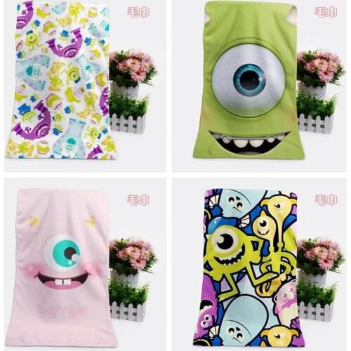 Disney Monsters University Anime Figures Cartoon Product Cosplay Accessories Customized Bath Towel Washcloth Gift