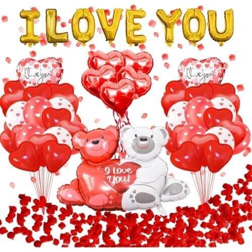 Valentines Day Balloons Set Wedding Party Balloons Decorations Marriage Party Decor Ornament Baby Birthday Blessing Celebration