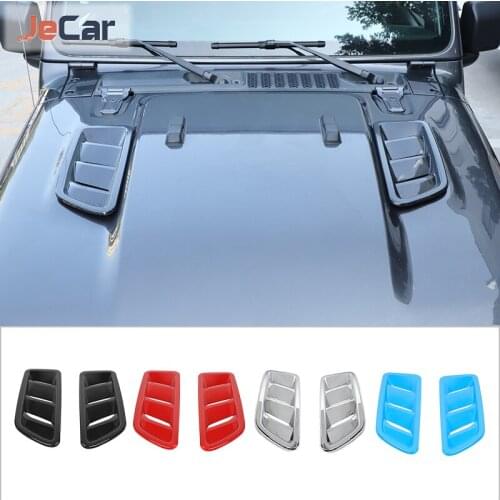 ABS Car Engine Hood Air Outlet Vent Decoration Sticker For Jeep Wrangler JL 2018 Up Car Exterior Accessories