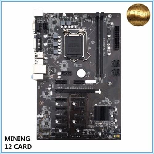 New Mining Motherboard B250 BTC Mainboard LGA1151 CPU DDR4 Memory 12 Card USB3.0 Expansion Adapter Desktop Motherboard