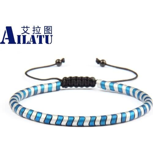 New Matte Snake Shape Hematite Stone Beads Thread Braided Macrame Bracelet Men Casual Accessories Friend Gift