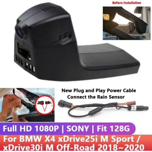Plug and play HD Car DVR Wifi Video Recorder Dash Cam Camera For BMW X4 xDrive25i M Sport / xDrive30i M Off-Road 2018 2019 2020