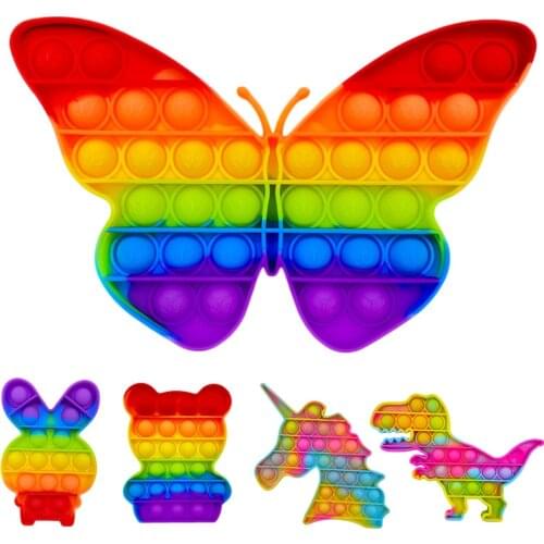 Push Bubble Sensory Fidget Toy Box Squishy Figet Stress Reliever Toys Adult Child Funny Anti Stress Reliver Free Shipping