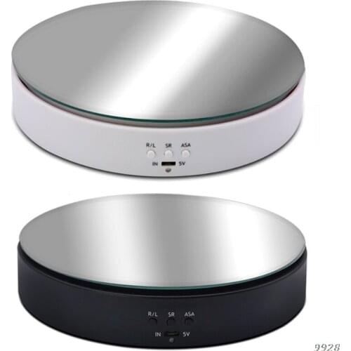 Electric Rotating Display Stand 360 Degree Mirror Turntable Watch Jewelry Holder for Photography Video Shooting Props