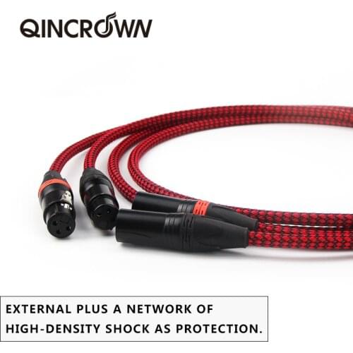 QINCROWN 1 Pair High performance 2 XLR Male to Female Balance Audio Cable Hifi 3 Pin XLR Connectors Microphone XLR Cable