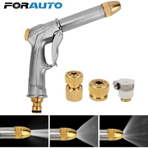 Adjustable For Car Garden Cleaning Car Wash Plated Copper Multi Water Spray Modes Car Water Gun High Pressure With 3 Connector