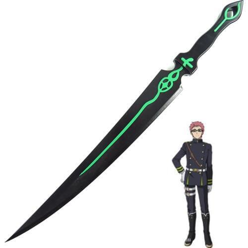 Seraph of The End Shiho Kimizuki Prop Weapon Wooden Sword 60CM Anime Game Katana Cosplay Prop Sword Free Shipping