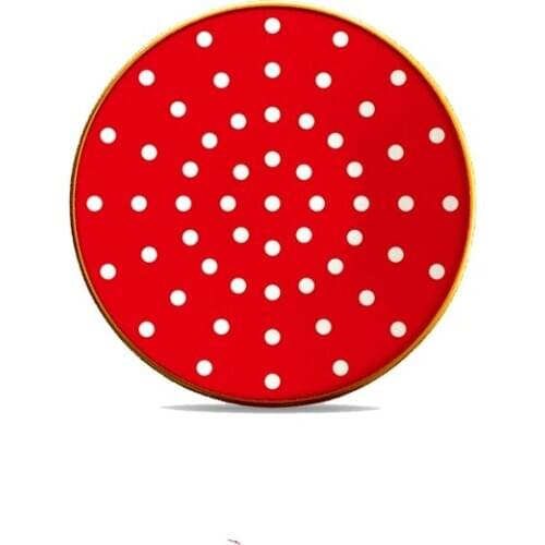 Majida Service Plate 6 Pieces 25 Cm Polka Dot Red