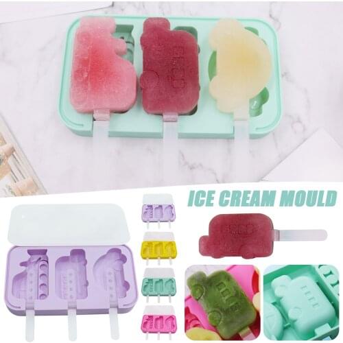 Auto style Silicone Ice Cream Mold With Lid Stick Ice Mold Homemade DIY Cartoon Shape Design Tool Can Make Ice Cream Tools