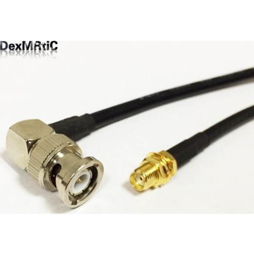SMA Female To BNC male Right Angle RA pigtail cable adapter RG58 50CM wholesale NEW