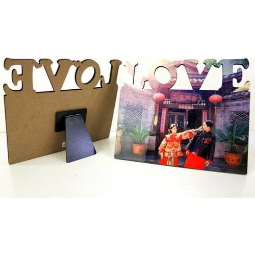 Sublimation Blanks Wooden LOVE Photos Frame Home Bedroom Ornaments Painting DIY White Picture Frames MDF Square SN129