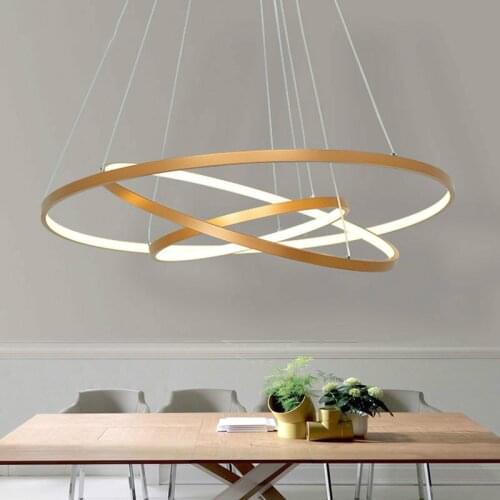 Gold Black Led Ceiling Light Hang lamp Circle Rings Led Ceiling Lamp For Living room Dining room Bedroom Home Lighting Fixtures