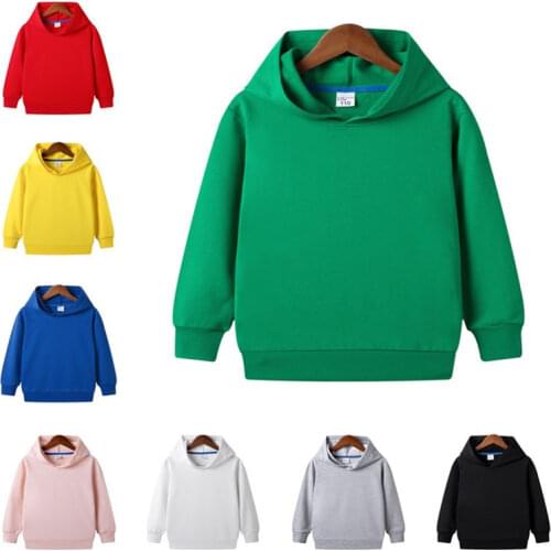 100% Cotton Baby Sweatshirts 2020 Autumn New Children Girls Solid Color Hooded Sweaters Toddler Hoodies Boys Blank Shirt Custom