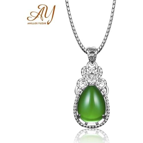 Anillos Yuzuk 925 Silver New Fashion Red Green Chalcedony Chain Necklaces For Women Wedding Jewelry Engagement Gift Dropshipping