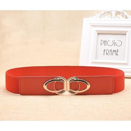 ZEBERY PU Leather Elastic Wide Belt for Women Stretch Thick Waist Belt for Dress Fashion Stretch women belts plus size