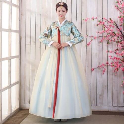 New Women Korean Traditional Hanbok Female Anicent Retro Court Wedding Dresses Lady Asian Palace Stage Cosplay Clothing