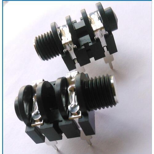 10pcs 6.35MM mono headphone jack microphone 1/4" panel wiring socket Amplifiers 1/4" 6.35mm Mono Jack Socket Panel