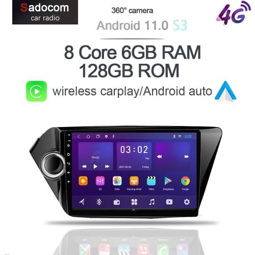 360 Panoramic IPS Carplay Android 10.0 6GB+128GB Car DVD Player GPS WIFI Bluetooth RDS Radio For KIA K2 RIO 3 4 2011-2014 2015