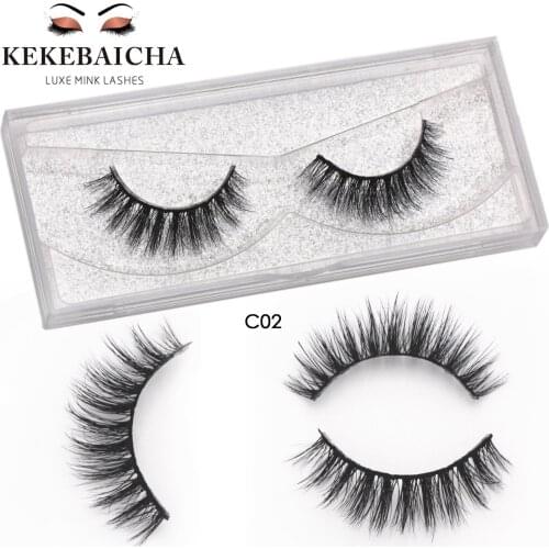 KEKEBAICHA 10mm lashes Short Natural Mink Lashes Cruelty-Free 3D Mink Eyelashes Natural Looking Lashes Reusable Eyelashes Makeup
