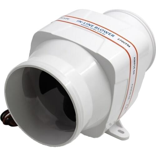 4 ''Hose In Line Marin Cale Blower 12v 270 Cfm Boat Calm Rv White