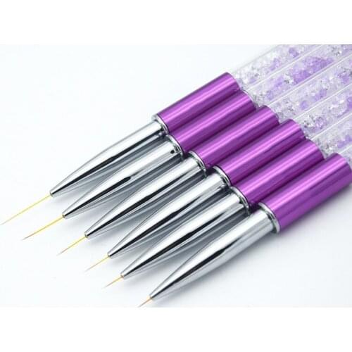 Nail Art Liner Drawing Pen Crystal Acrylic Thin Liner DIY UV Gel Grid Line Stripes Painting Pen Acrylic Manicure Tools 5-20mm