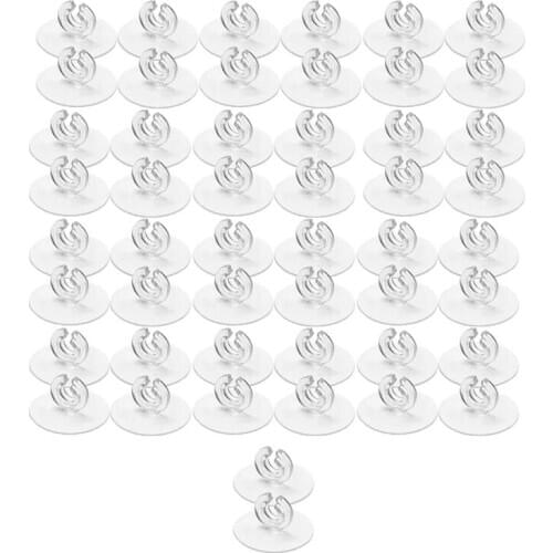 Aquarium Clear Suction Cup with Clip Aquarium Airline Tubing Holder Clips Clamps Fish Tank Hose Holder,50 Pcs