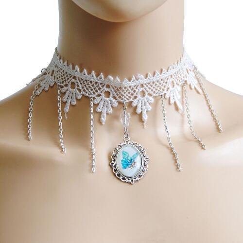 White Black Lace Choker Necklace Women Chocker tattoo choker Vintage Collier Femme Statement Necklaces Pendants Collares Mujer