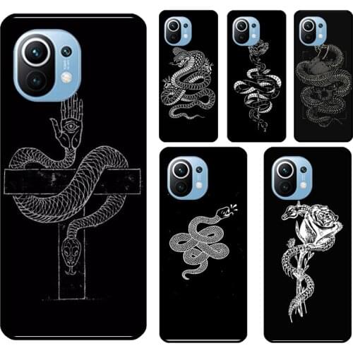 Snake Drawing Art Case For POCO M3 F2 Pro X3 Cover For Xiaomi Mi 11 A3 Mi 10T 9T Pro Mi Note 10 Lite Coque