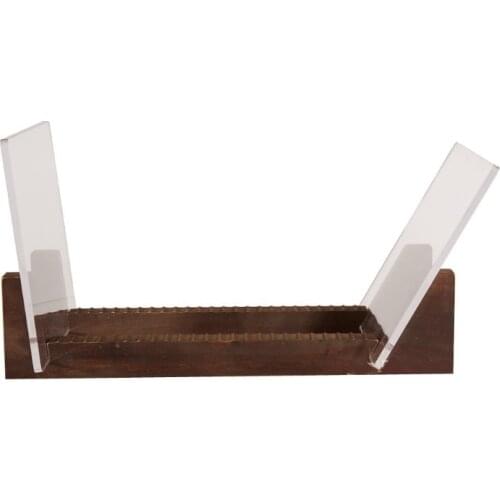 Vinyl Record Storage Holder Large Capacity Acrylic Ends Display Stand Wooden LP Vinyl Album Desktop Rack