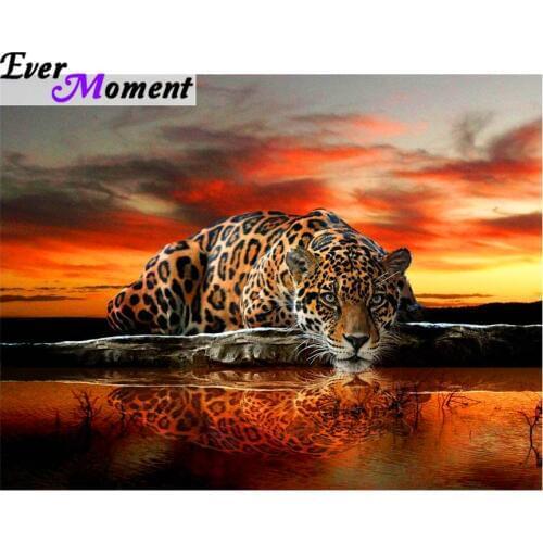 Diy diamond leopard pattern Cross Stitch diamond painting square animal embroidery beads patterns picture of rhinestones ASF649