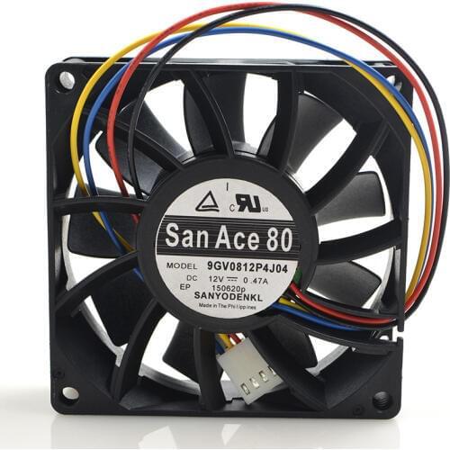 FOR Sanyo 9GV0812P4J04 8025 12V 0.47A 4-wire PWM CPU server cooling fan