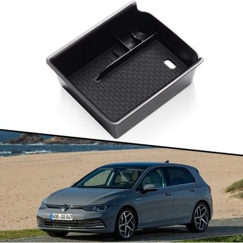 For VW Volkswagen Golf 8 MK8 CD1 GTI GTE 2020 2021 Car Central Armrest Storage Box Center Console Flocking Organizer Accessories