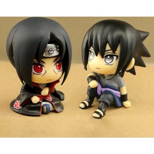 Naruto Action Figure Model Toys Anime Cartoons PVC Kawaii Cute Uchiha Sasuke Itachi Collector Figurine Doll Toys for Children