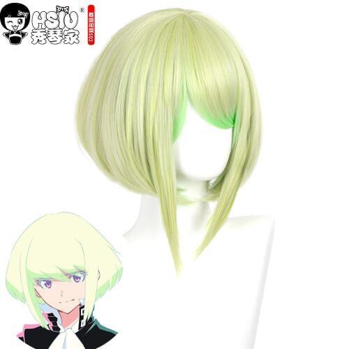 HSIU Anime PROMARE LIO FOTIA Cosplay wig Yellow-green gradient hair Party Halloween girl Cosplay Wig Fiber Synthetic Short Hair
